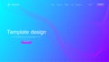 Website template design. Asbtract scientific background with colorful dynamic waves, hexagonal innovation pattern