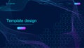 Website template design. Asbtract scientific background with colorful dynamic waves, hexagonal innovation pattern