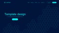 Website template design. Asbtract scientific background with colorful dynamic waves, hexagonal innovation pattern
