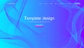 Website template design. Asbtract scientific background with colorful dynamic waves, innovation pattern. Modern landing