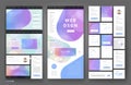 Website template design with interface elements