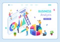 Website Template Landing page Isometric Business analysis, Can use for web banner. Easy to edit and customize