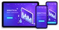 Website Template Landing page Isometric concept analytical data collection, Teamwork. Easy to edit and customize, Responsive ui ux Royalty Free Stock Photo