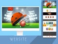 Website template layout for sports concept.