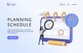 Website template for Planning schedule and calendar concept 3D illustration. Can use for web banner, infographics, 3D Royalty Free Stock Photo