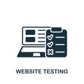 Website Testing icon. Monochrome simple Web Development icon for templates, web design and infographics Royalty Free Stock Photo