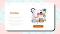 Website testing web banner or landing page. Code testing