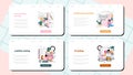 Website testing web banner or landing page set. Code