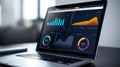 Website traffic metrics dashboard with user engagement statistics