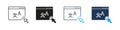 Website Translation Click Line And Solid Icon Set. Browser Window And Cursor Pointer Symbol Collection For Online Royalty Free Stock Photo