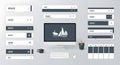 Website UI Element Set Featuring Navigation Bars, Interface Designs, Modern Style Royalty Free Stock Photo