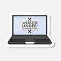 Website under construction, Laptop sticker Royalty Free Stock Photo