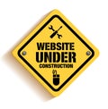 Website Under Construction Sign in White Backgroun Royalty Free Stock Photo