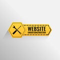 Website under construction sign with white background Royalty Free Stock Photo