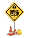 Website Under Construction Sign in White Background Royalty Free Stock Photo