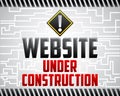 Website under construction vector announcement banner illustration.