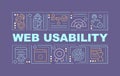 Website usability word concepts violet banner Royalty Free Stock Photo