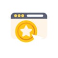 Website showing loyalty program with star badge and cursor clicking Royalty Free Stock Photo