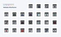 25 Website Wireframe Line Filled Style icon pack Royalty Free Stock Photo