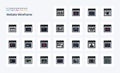 25 Website Wireframe Line Filled Style icon pack. Vector iconography illustration Royalty Free Stock Photo