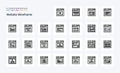 25 Website Wireframe Line icon pack Royalty Free Stock Photo