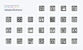 25 Website Wireframe Line icon pack Royalty Free Stock Photo