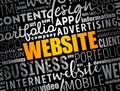 WEBSITE word cloud collage, business concept background Royalty Free Stock Photo