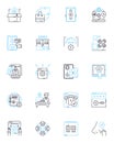 Webstore linear icons set. E-commerce, Online, Marketplace, Shopping, Retail, Digital, Transactions line vector and