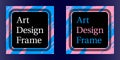 Vector Art frame, Art graphics in blue-pink colors