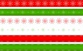 WebVector set of Christmas ribbons, borders, tapes with snowflakes in green, red and white Royalty Free Stock Photo