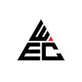 WEC triangle letter logo design with triangle shape. WEC triangle logo design monogram. WEC triangle vector logo template with red Royalty Free Stock Photo
