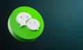 WeChat Circle Button Icon 3D on Dark Bakcgorund. Elegant Template Blank Space