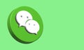 WeChat Circle Button Icon 3D. Elegant Template Blank Space