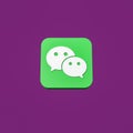 Wechat Logo on Flat Purple Background