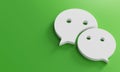 WeChat Logo Minimal Simple Design Template. Copy Space 3D
