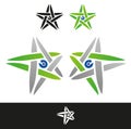 Twisted stars signs vector illustration