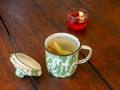 Wedang jahe, Indonesian traditional ginger drink with lemongrass in the vintage cup