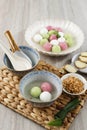 Wedang Ronde Jahe, Glutinous Rice Balls with Ginger and Palm Sugar Syrup. Popular as Tangyuan in Chinese Culture, Eat at Dongzhi Royalty Free Stock Photo