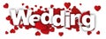 Wedding word and red heart