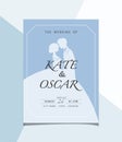 Elegant wedding invitation card with silhouettes cuple Vector