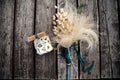 Wedding accessories on a wooden background
