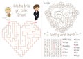 Wedding Activity Book For Kids. The maze heart.