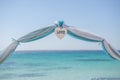Wedding aisle setup on tropical beach Royalty Free Stock Photo