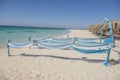 Wedding aisle setup on tropical beach Royalty Free Stock Photo