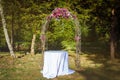 Wedding altar decorated with flowers Royalty Free Stock Photo