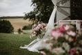 Wedding altar with detail on flower pot Royalty Free Stock Photo