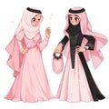 Wedding Arab princess doll wearing arab dress, tiny flowers, AI Generated