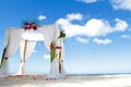 Wedding arch on beach Royalty Free Stock Photo