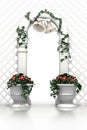 Wedding arch with bells and flowers