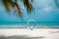 Wedding arch on the beach, artistic blur, lensbaby Royalty Free Stock Photo